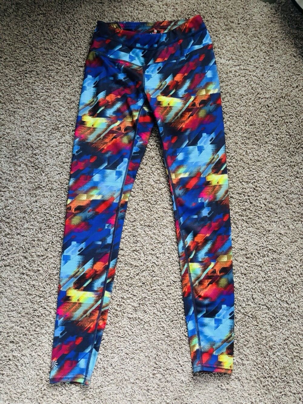 Athleta Colorburst Sonar Tight Leggings Womens XS Zip Pocket 153098